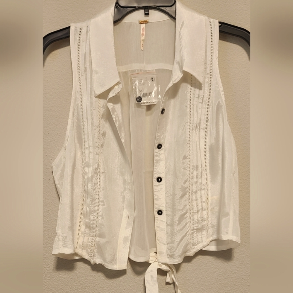 FREE People Drive Back Top, Ivory, Size Medium - Picture 3 of 6